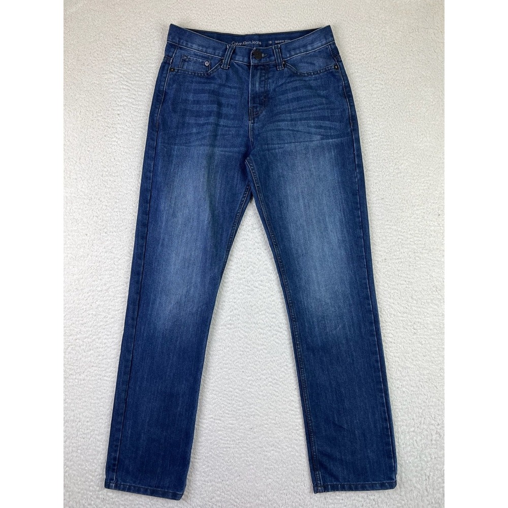 Calvin Klein Jeans Skinny Jeans Womens 18 Blue Mid Rise Stretch Denim Classic